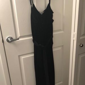 Popsugar Women's Velvet Wide-Leg Jumpsuit Black L